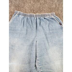 Vintage Chic Jeans Women 22WP Petite Blue Elastic Waist Relaxed Straight Jeans
